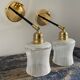 Pair of vintage wall lamps in electrified glass to nine