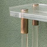 Console, altuglass, 1970s, in the style of Charles Hollis Jones.