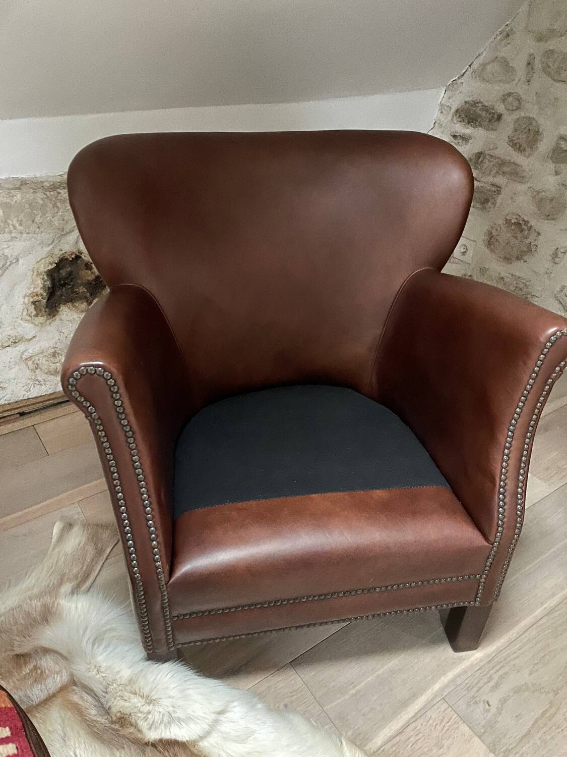 Fauteuil club en cuir