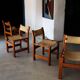 4 chaises en orme et en cuir maison regain