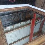 Small mirror in carved stucco wood, nineteenth, original ice