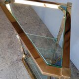 Neckline console metl gilded glass ep 1970