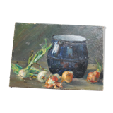 Still life oil on wood