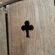 Oak door with clover-shaped oculus