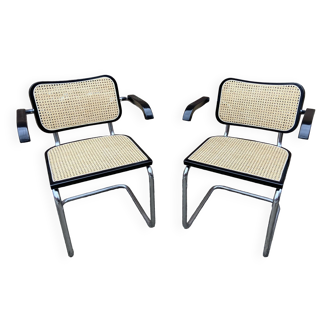 Pair of Cesca B64 Cantilever Armchairs Marcel Breuer Cesca Italy 1980 design