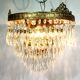 3-light bronze crystal ceiling light