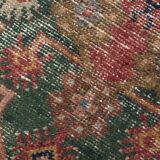 4x9 Shades Of Red & Green Oriental Turkish Vintage Rug, 134x284Cm