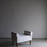 White faux shearling ottoman | 1960s