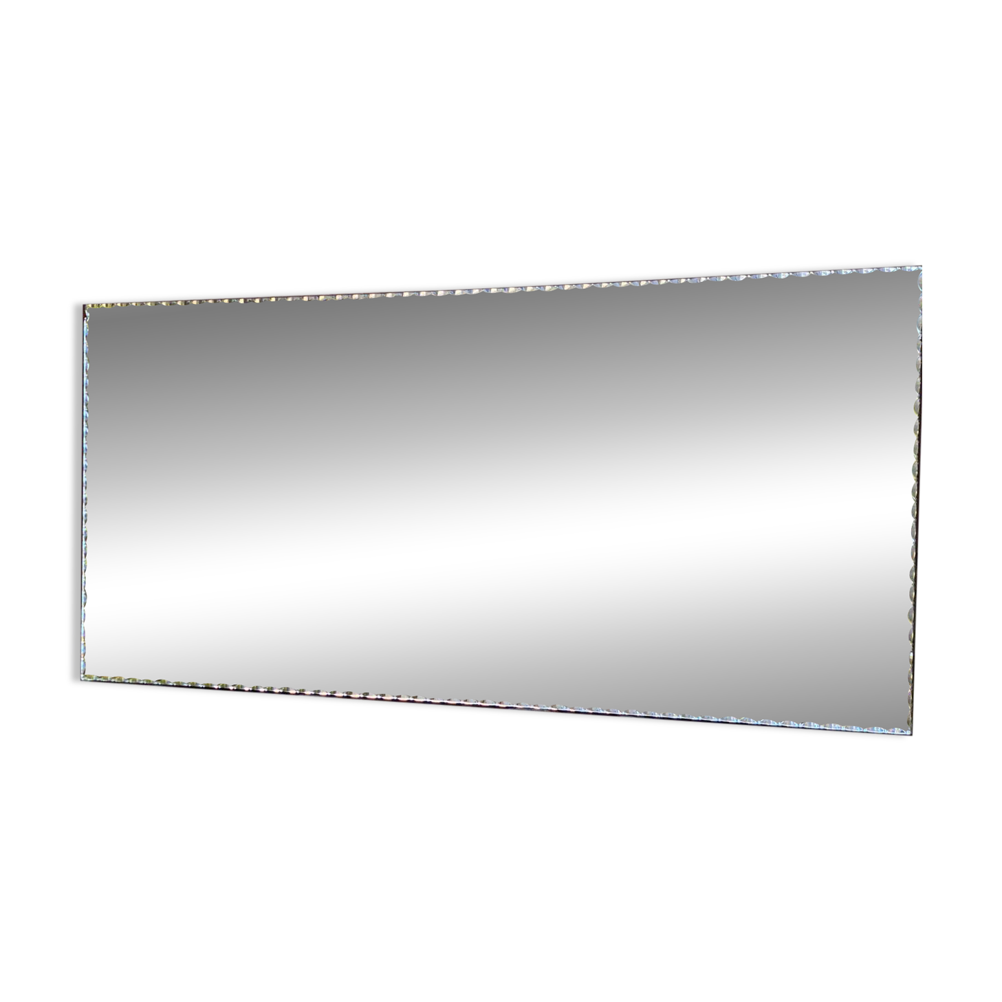 Grand miroir mural biseauté style art déco rectangulaire 190x90cm