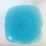 Large pitcher-shaped vase in blue bubble glass paste, th