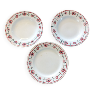 3 assiettes st amand céranord modèle monique