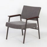 Vintage armchair with teak armrests by Avanti, 1960s, reupholstered