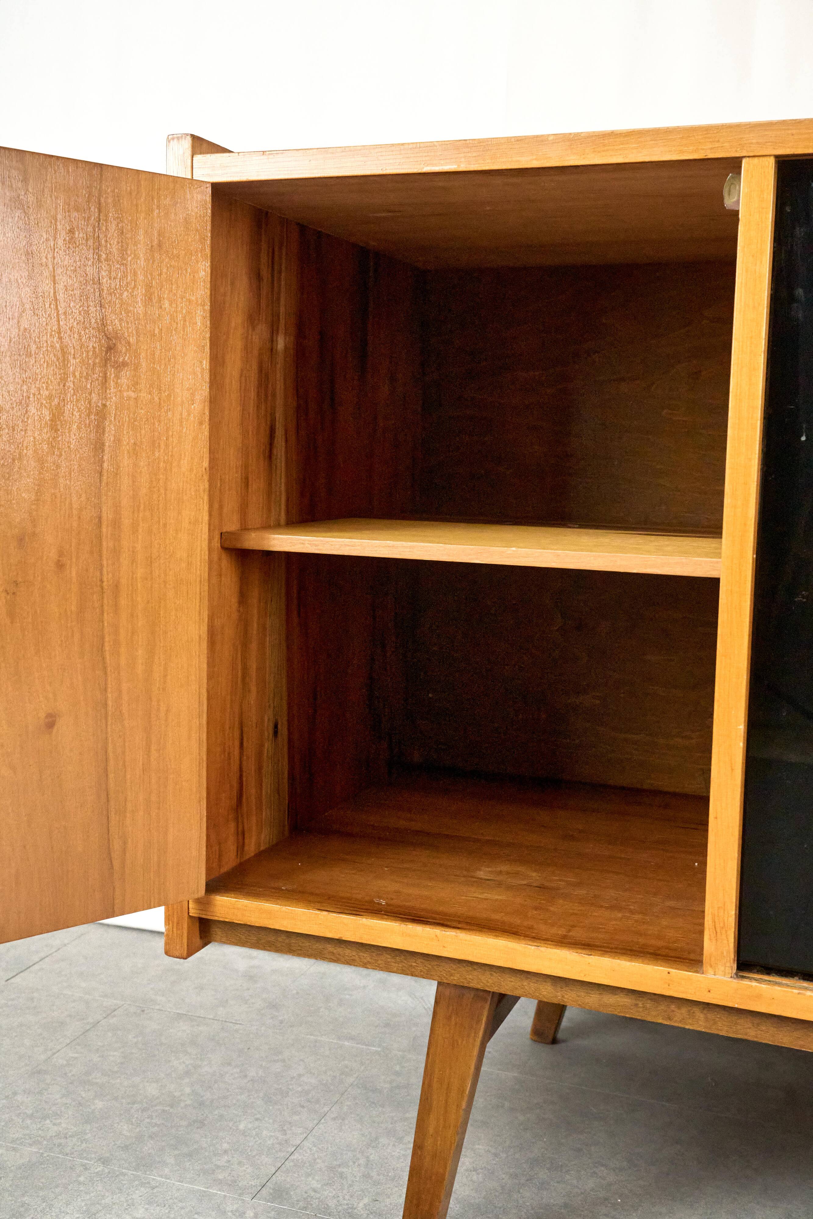 Midcentury Wooden Sideboard, Sześciolatka, Poland, 1969