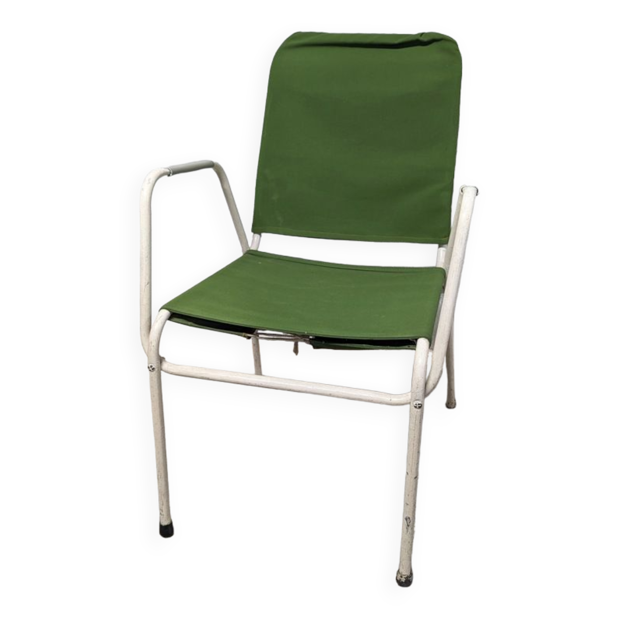 Fauteuil vintage métal et tissu