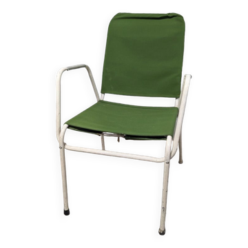 Fauteuil vintage métal et tissu