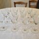 12 crystal wine glasses engraved with floral patterns