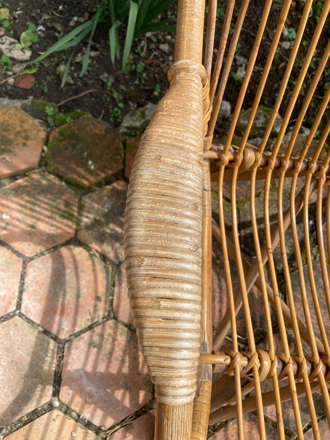 Vintage rattan armchair