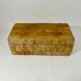 De Sede style storage bench, leather patchwork, 1970s design