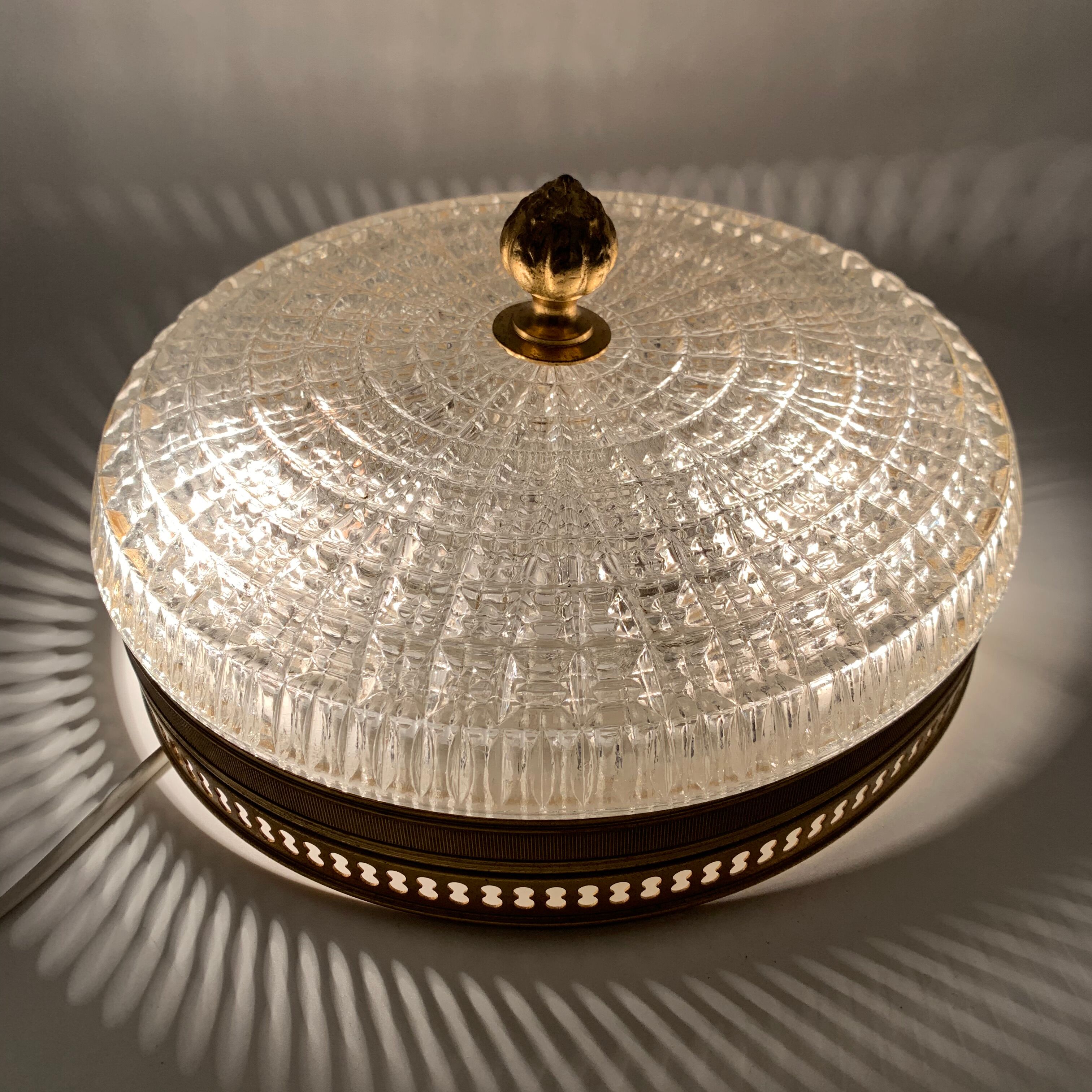 Lucien Gau's old crystal gold ceiling light