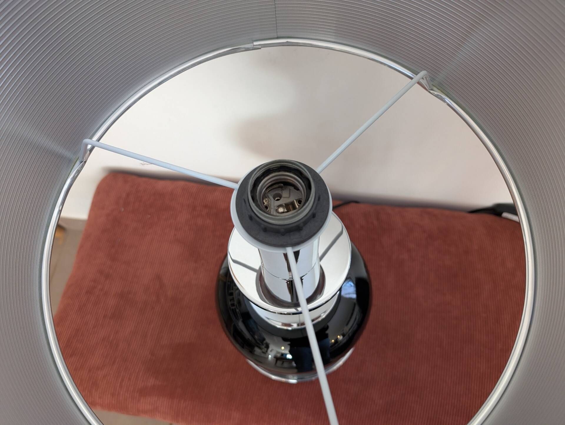 Lampe Space Age en chrome et verre