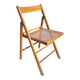 Chaise pliante en hêtre et cannage