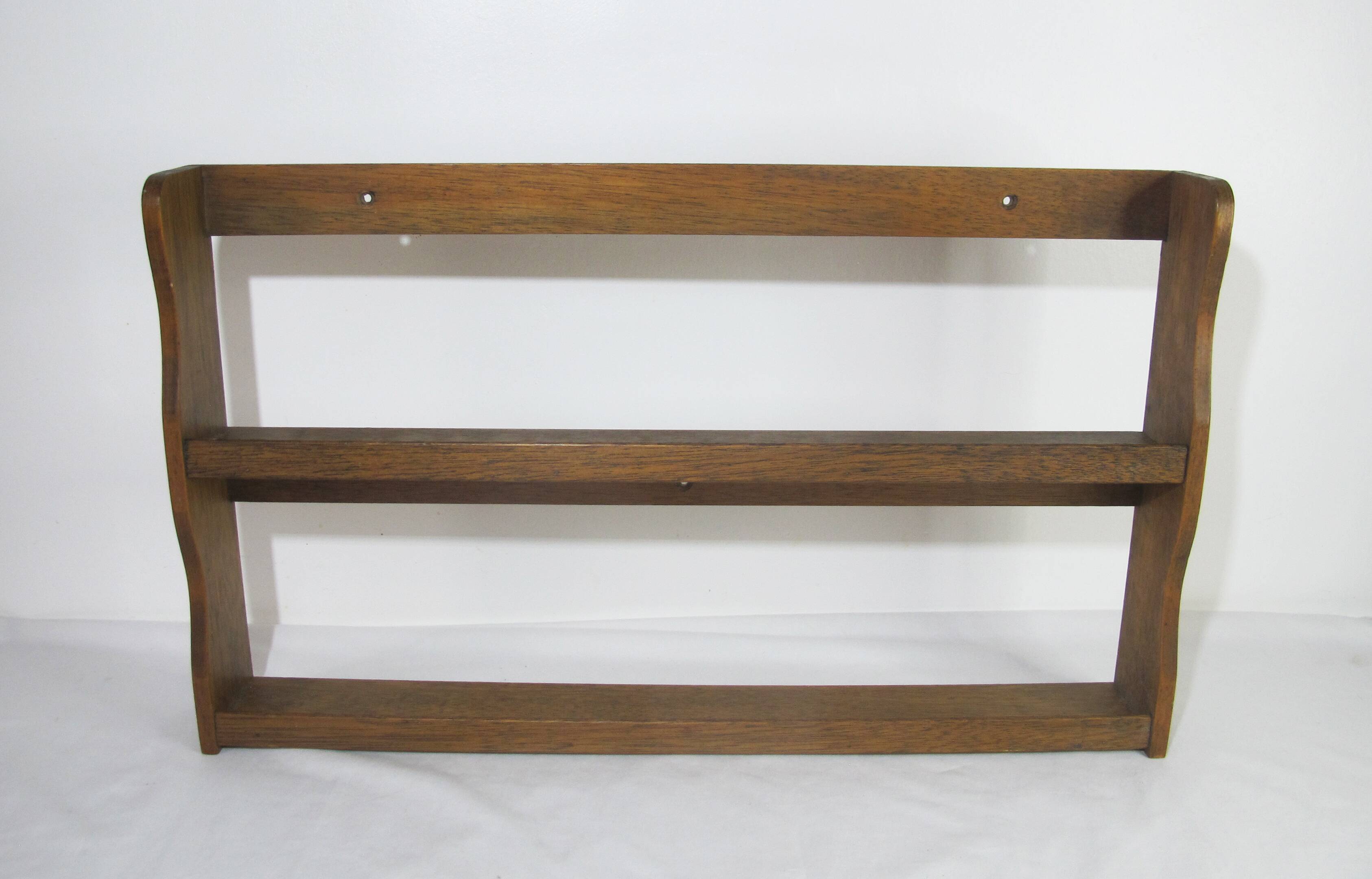 Vintage oak wall spice rack