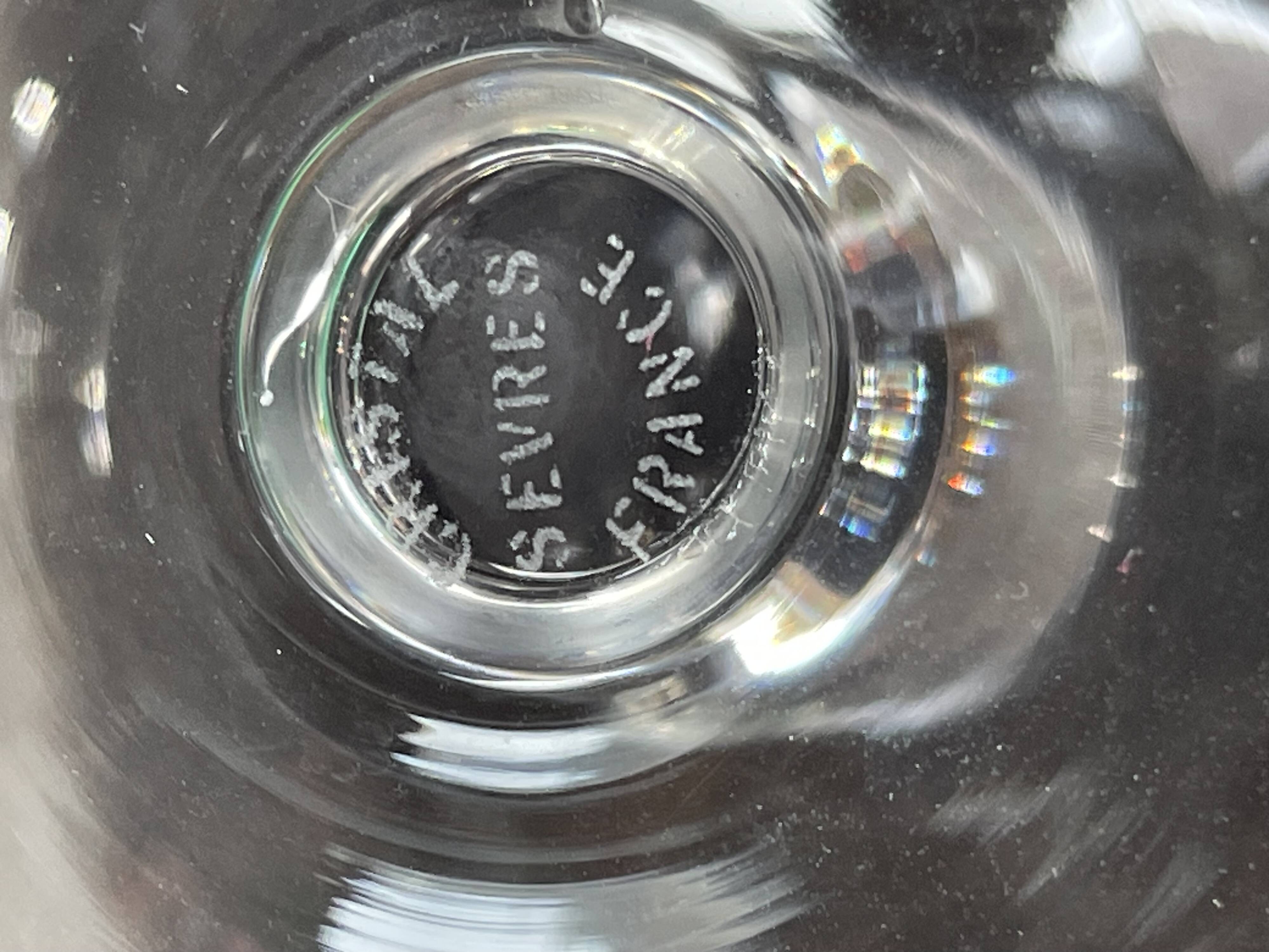 5 Large Sèvres cognac glasses