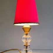 Vintage table lamp in brass and glass - mid 20th century.