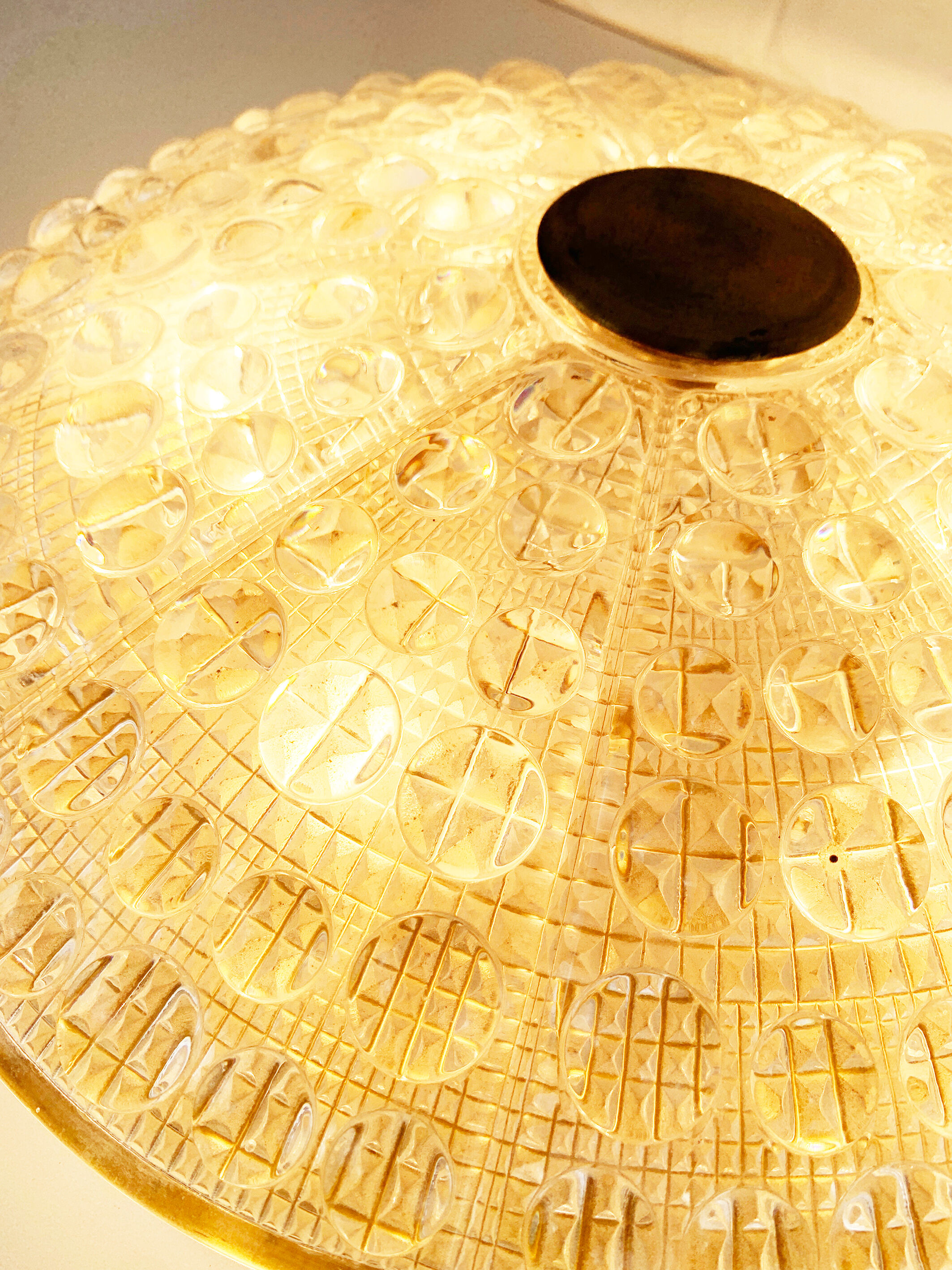 ceiling lamp by carl fagerlund for Lyfa, glass & brass, Denmark, 1960s