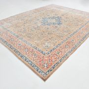 Tapis persan classique bleu et pêche
