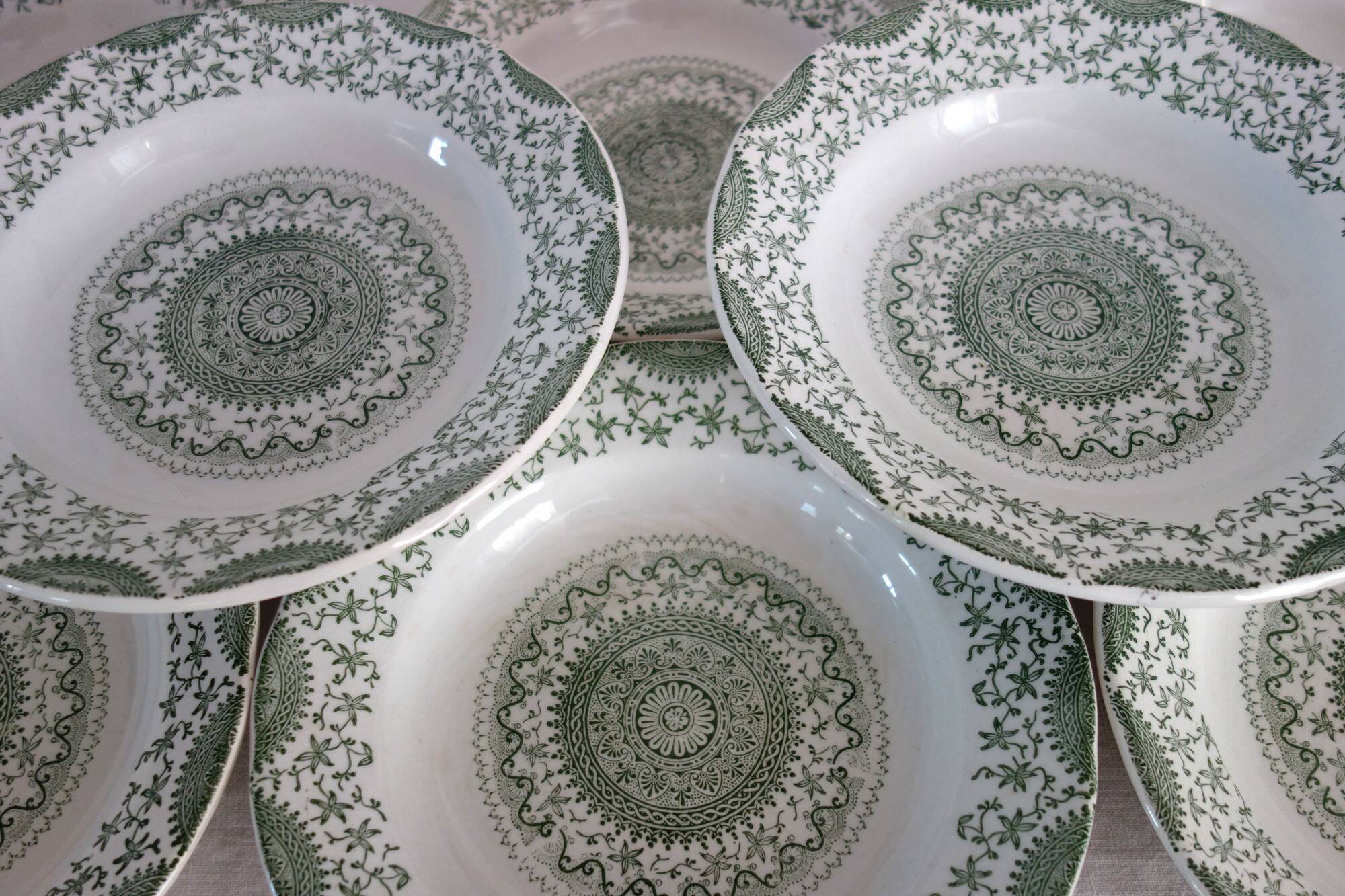 8 deep plates Fine Ware pottery