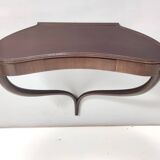 Ebonized Beech and Walnut Wall-Mounted Console Table