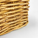 Braided rattan laundry basket