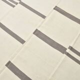 7x9 Cream Gray Handmade Comtemporary Kilim Rug, 225x276Cm