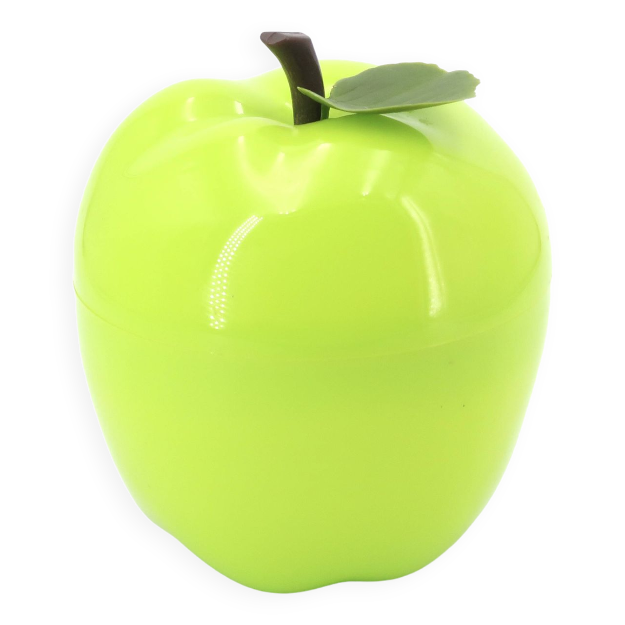 Green plastic apple ice cube bucket, 1970s
