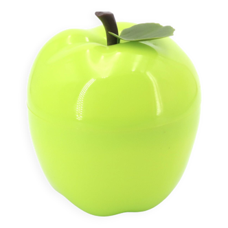 Seau pomme à glaçons vert en plastique, années 70