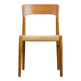Danish Teak Dining Chair with Wicker by Henning Kjaernulf for Koruo Stolefabrik, 1960s
