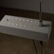 Adjustable perforated shade floor lamp