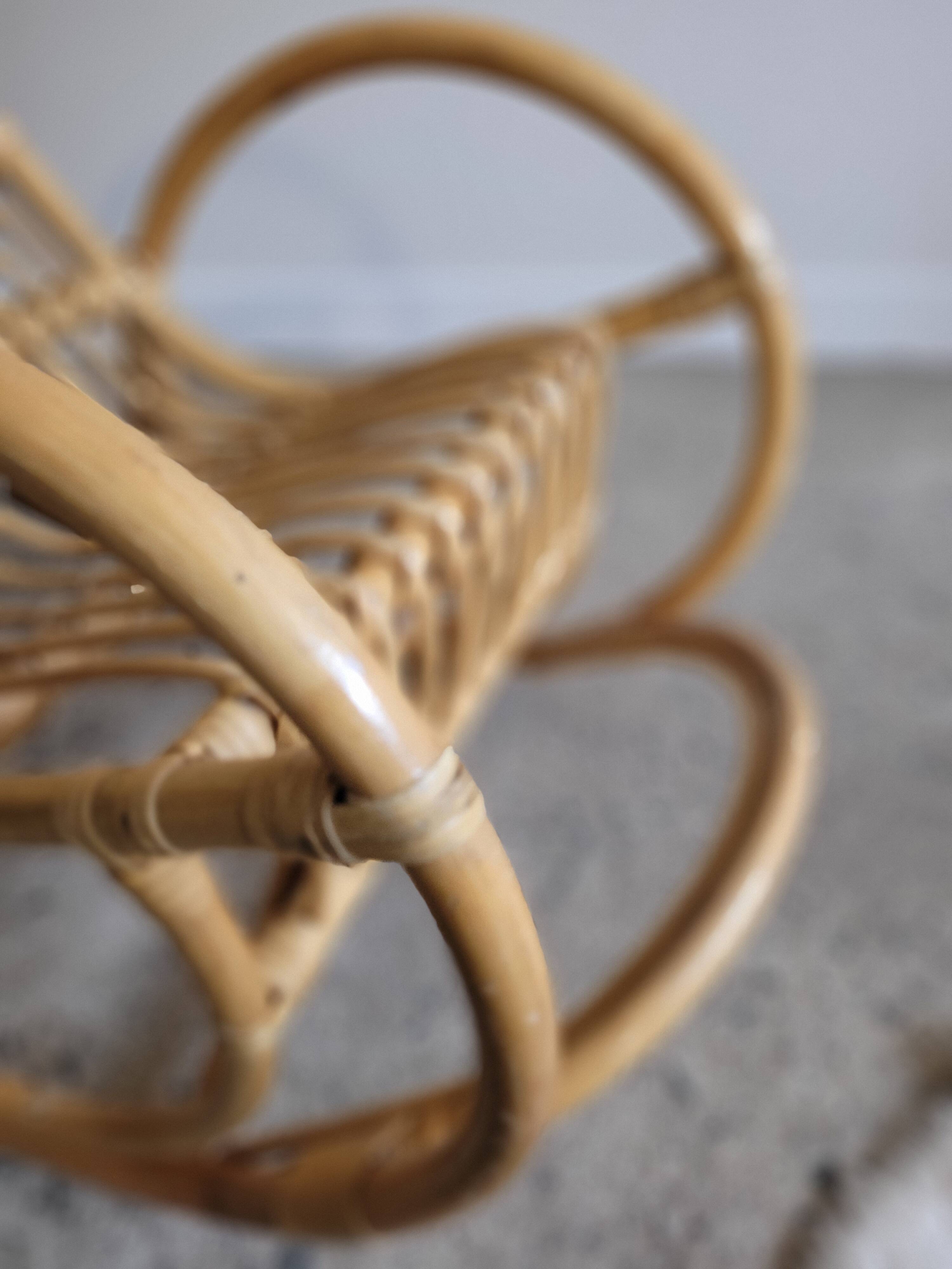 Vintage rattan rocking chair for children