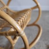 Vintage rattan rocking chair for children