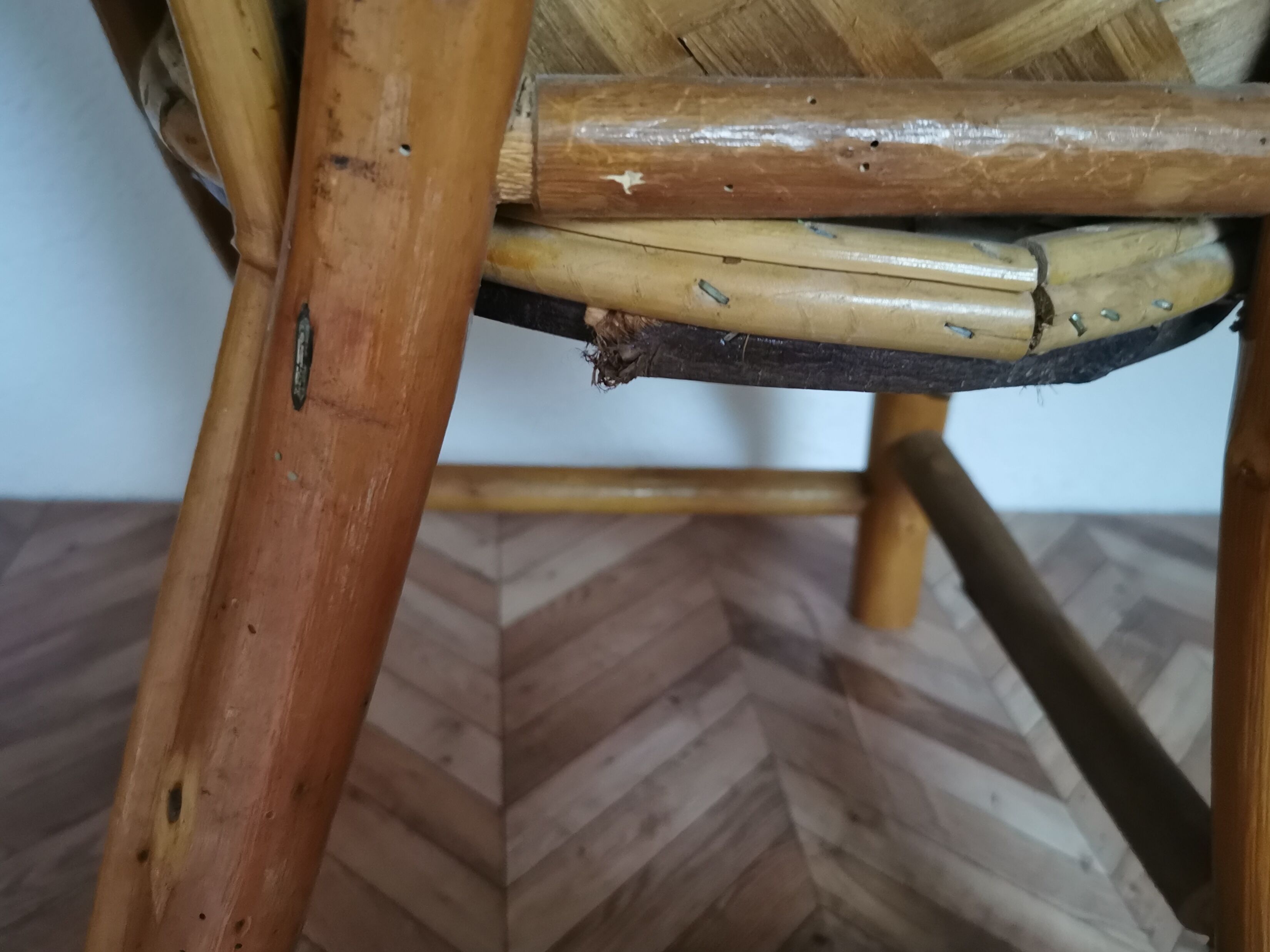 Vintage chestnut wood child chair