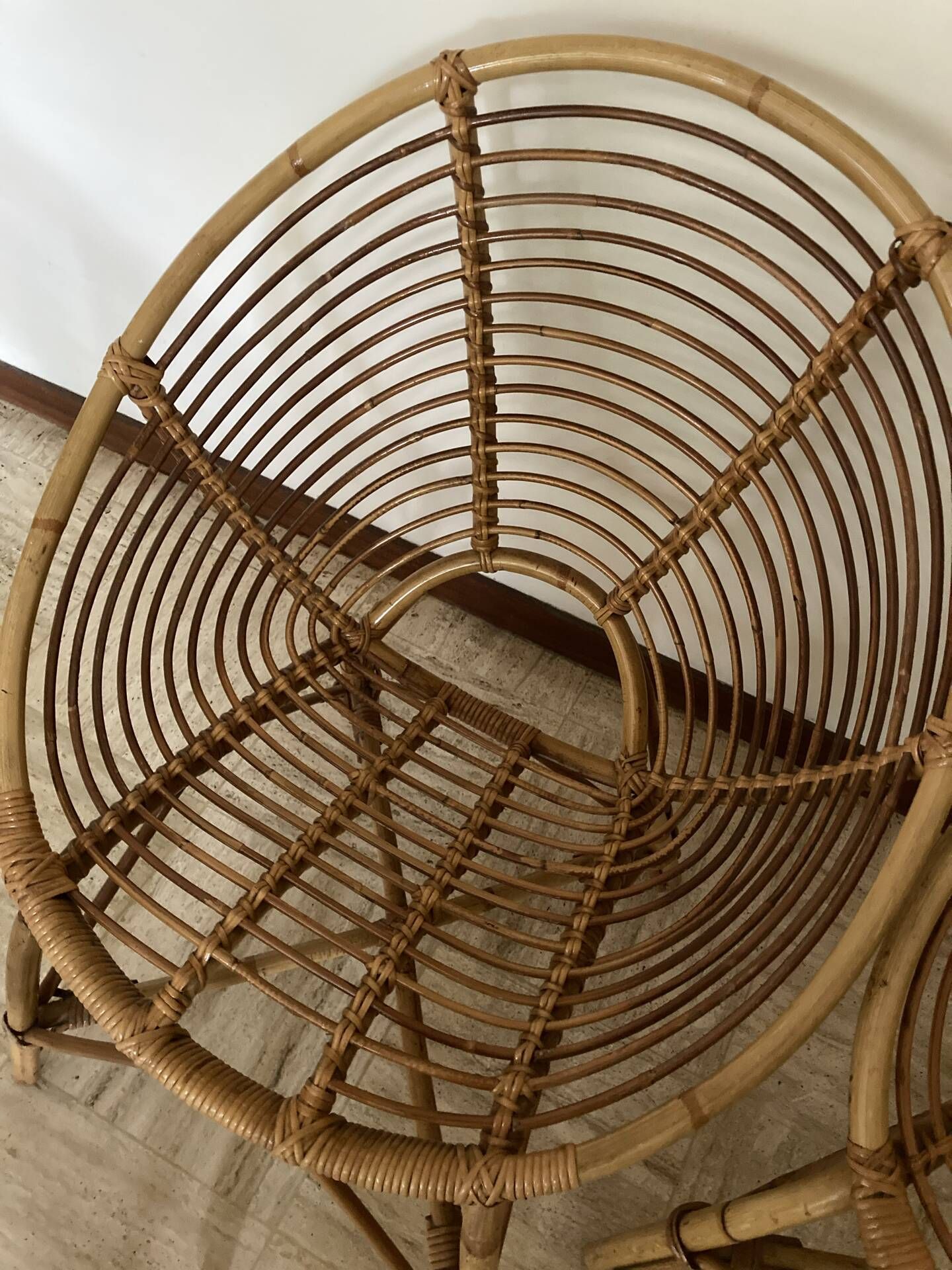 Vintage rattan shell chairs