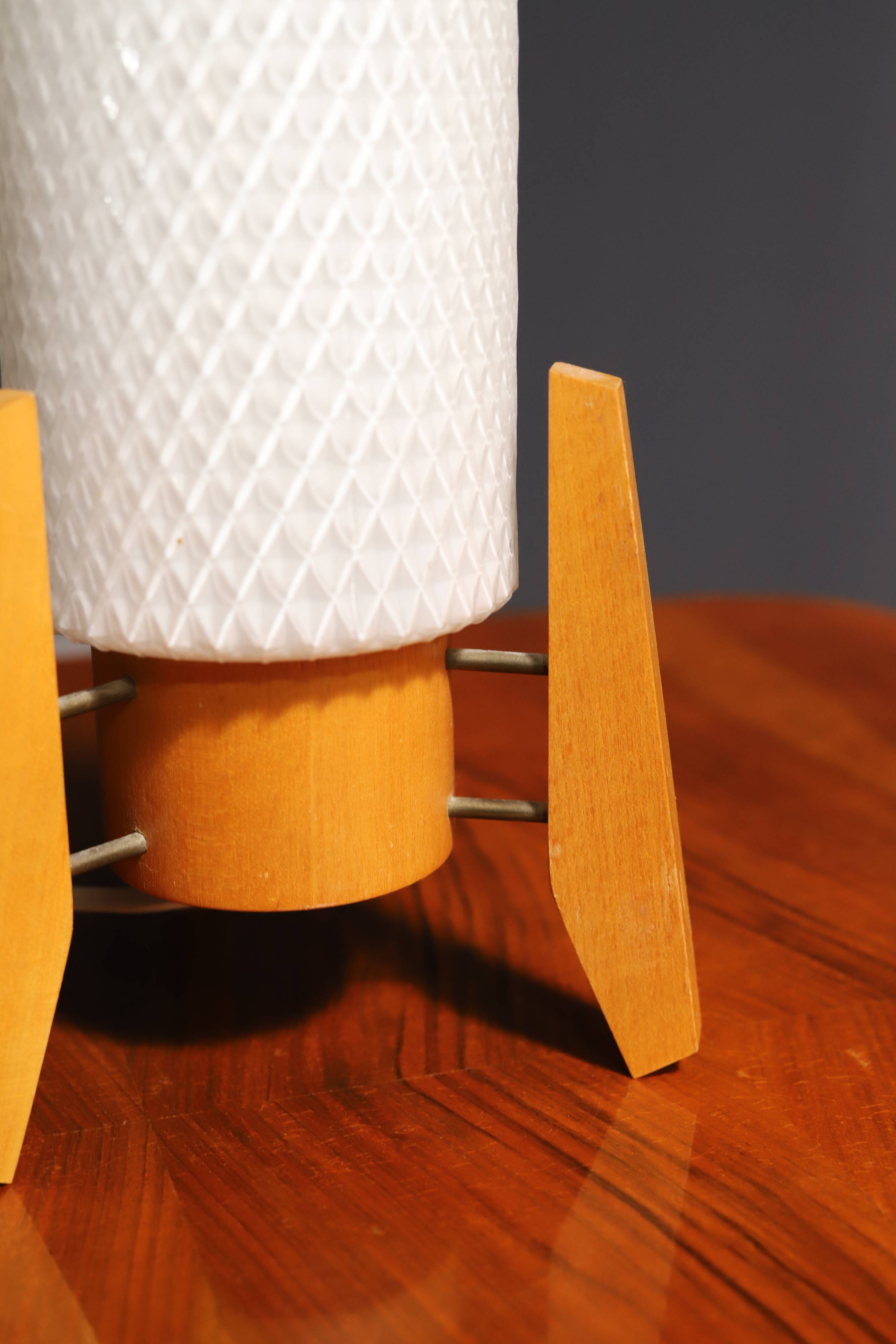 Mid century rocket desk lamp by Drevo Humpolec, Czechoslovakia, 1960´s