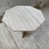 Octagonal travertine coffee table