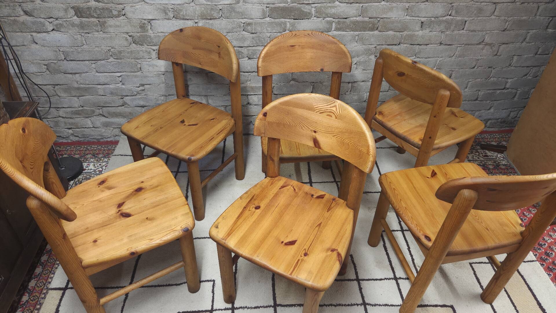 Set of 6 Rainer Daumiller chairs in solid pine – 1970s
