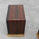 Rare Set of nightstands by Luciano Frigerio 'Desirè' with brass relief, Ita
