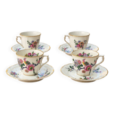 Set of 4 cups and 4 saucers Bernardaud Limoges – Chinese Birds