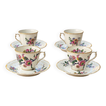 Set of 4 cups and 4 saucers Bernardaud Limoges – Chinese Birds