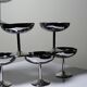 8 vintage dessert bowls on a pedestal in stainless steel in the style of Guy Degrenne.