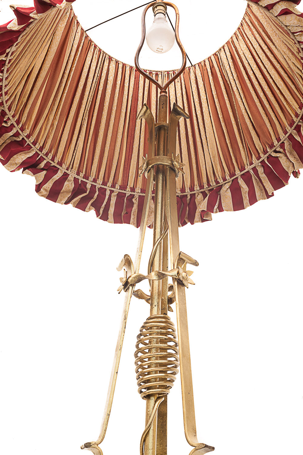 Wrought iron floor lamp, Merceris, 1950